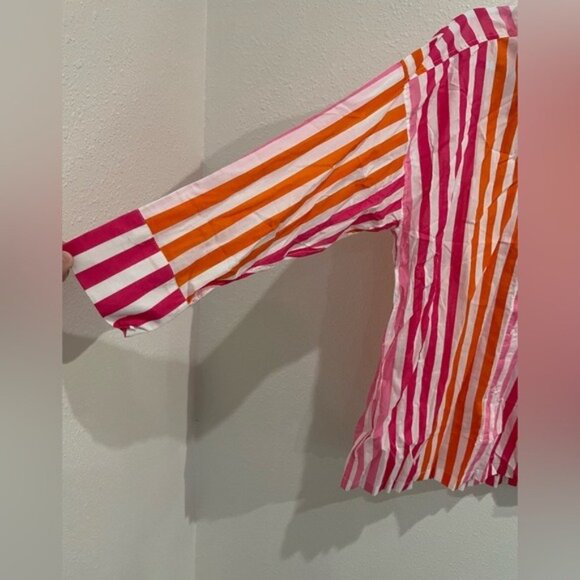 Beach Riot Pink and Orange Striped Swim Coverup - Picture 3 of 8